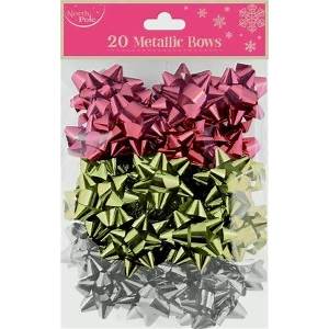 Pack Of 20 Metallic Bows - Click Image to Close